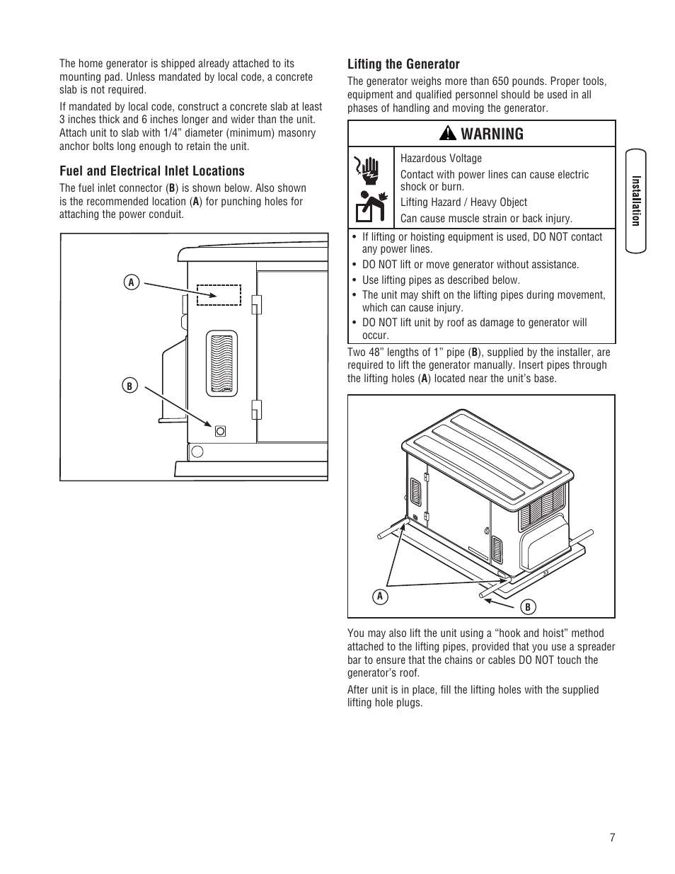 Warning | Briggs & Stratton 18000 User Manual | Page 9 / 56