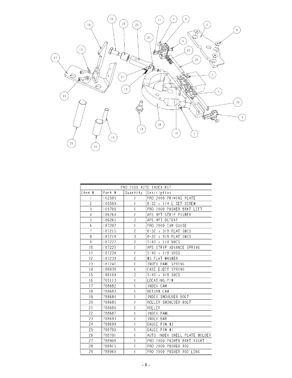 RCBS Pro 2000 Auto Index Upgrade Kit User Manual | Page 8 / 9