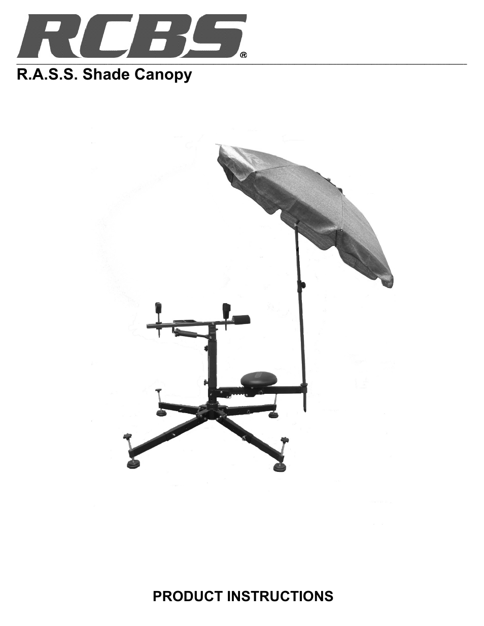 RCBS RASS Shade Canopy User Manual | 8 pages