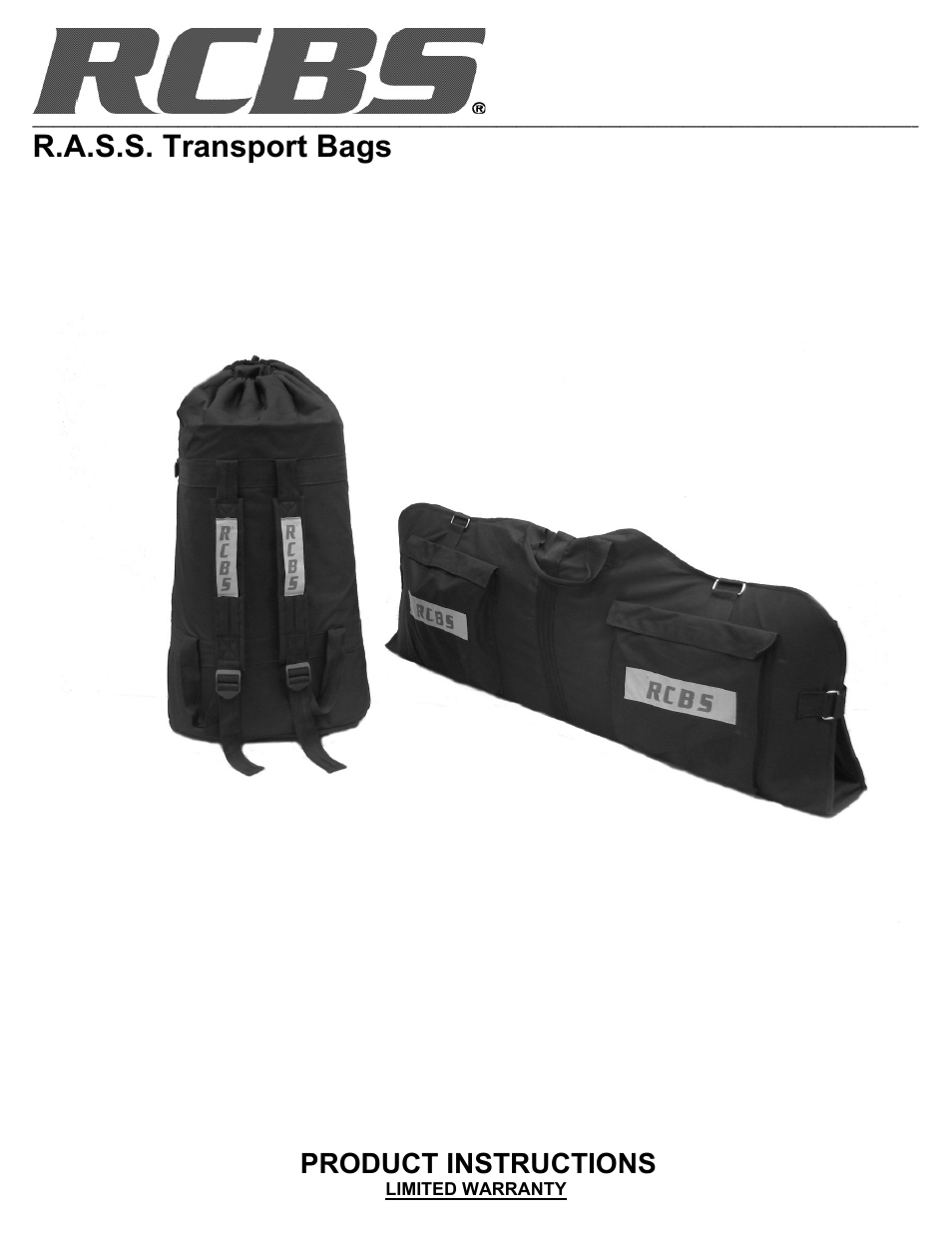 RCBS RASS Transport Bag User Manual | 8 pages