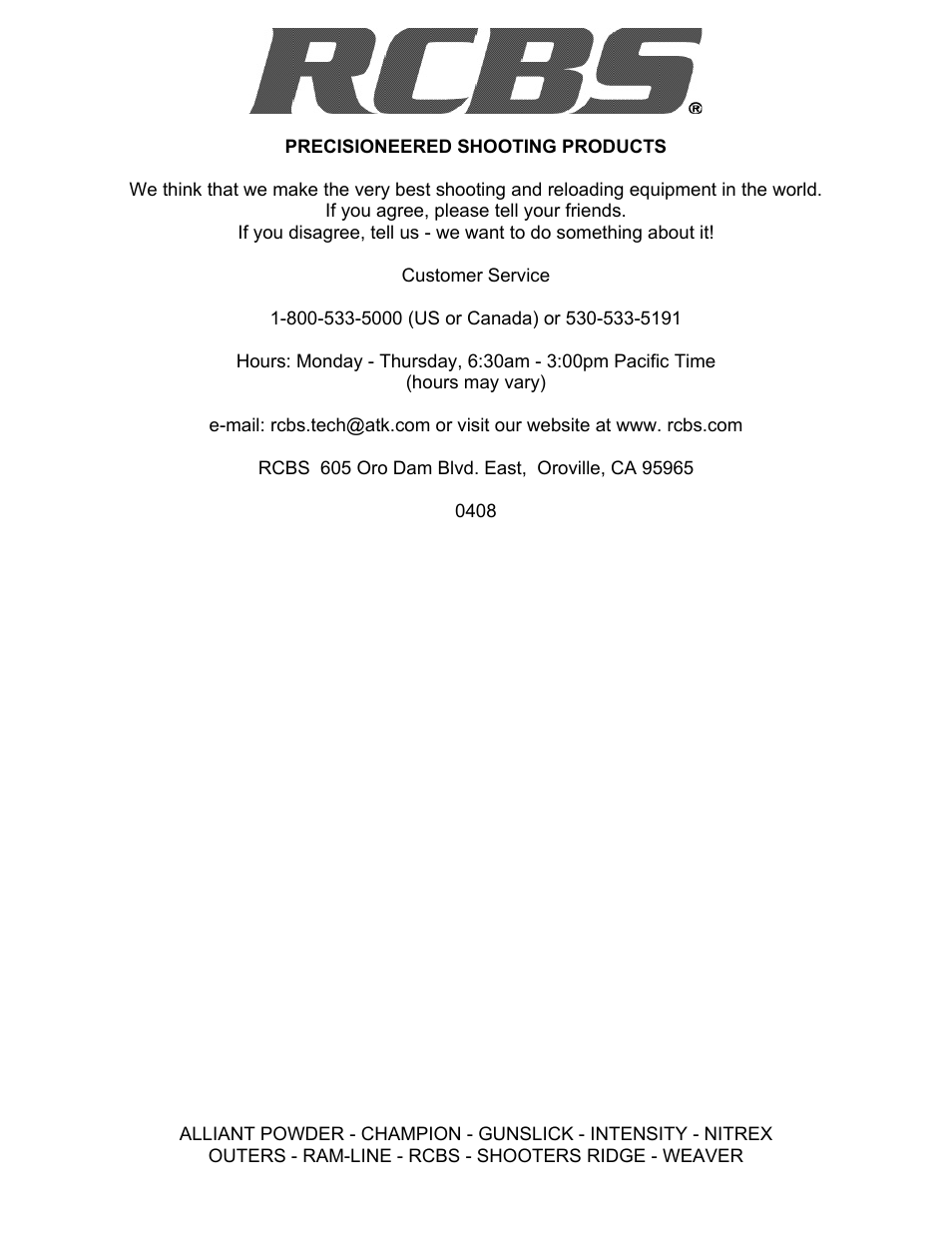 RCBS RASS Transport Bag User Manual | Page 8 / 8