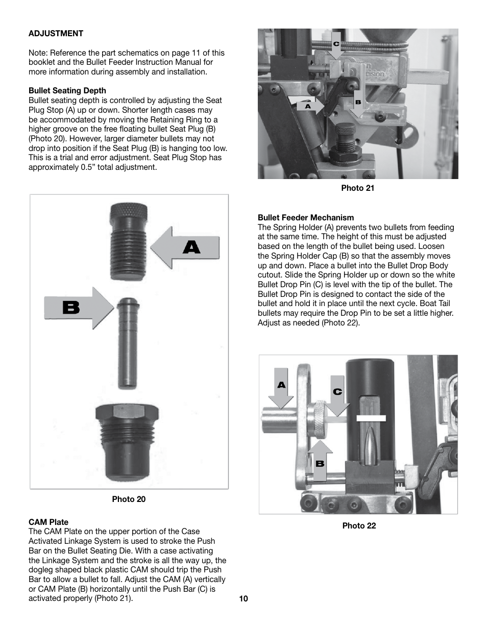RCBS Rifle Bullet feeder - Dillon Conversion Kit User Manual | Page 10 / 12