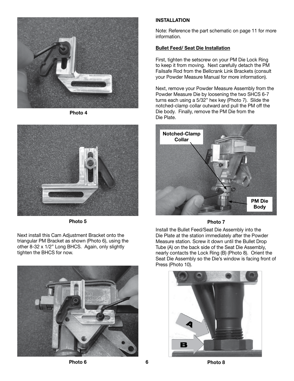RCBS Rifle Bullet feeder - Dillon Conversion Kit User Manual | Page 6 / 12