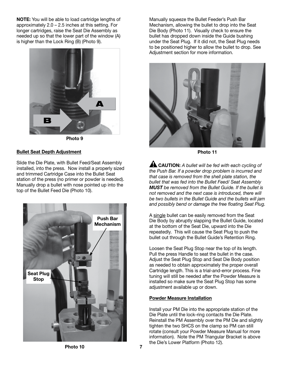 RCBS Rifle Bullet feeder - Dillon Conversion Kit User Manual | Page 7 / 12