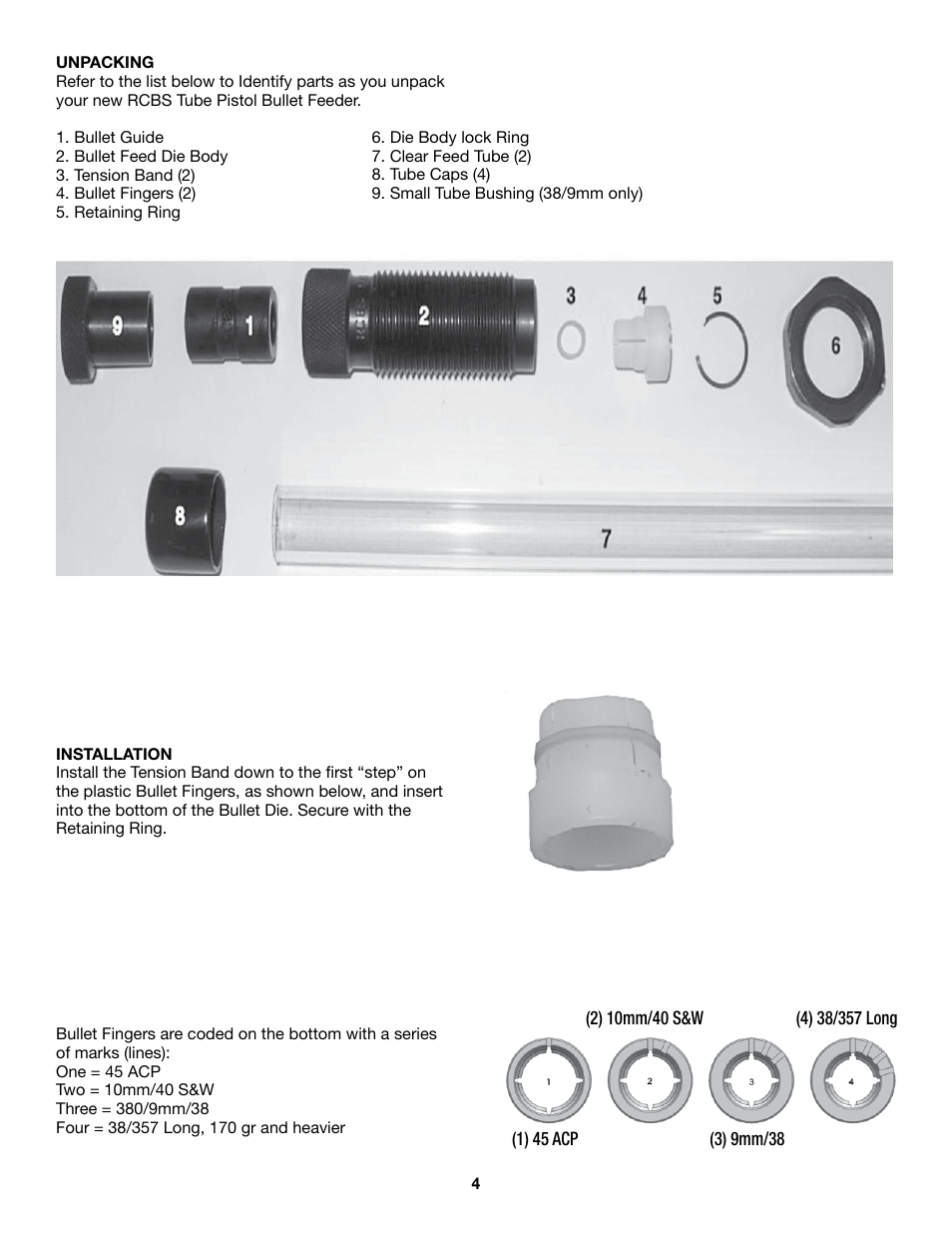 RCBS Tube Pistol Bullet Feeder User Manual | Page 4 / 8