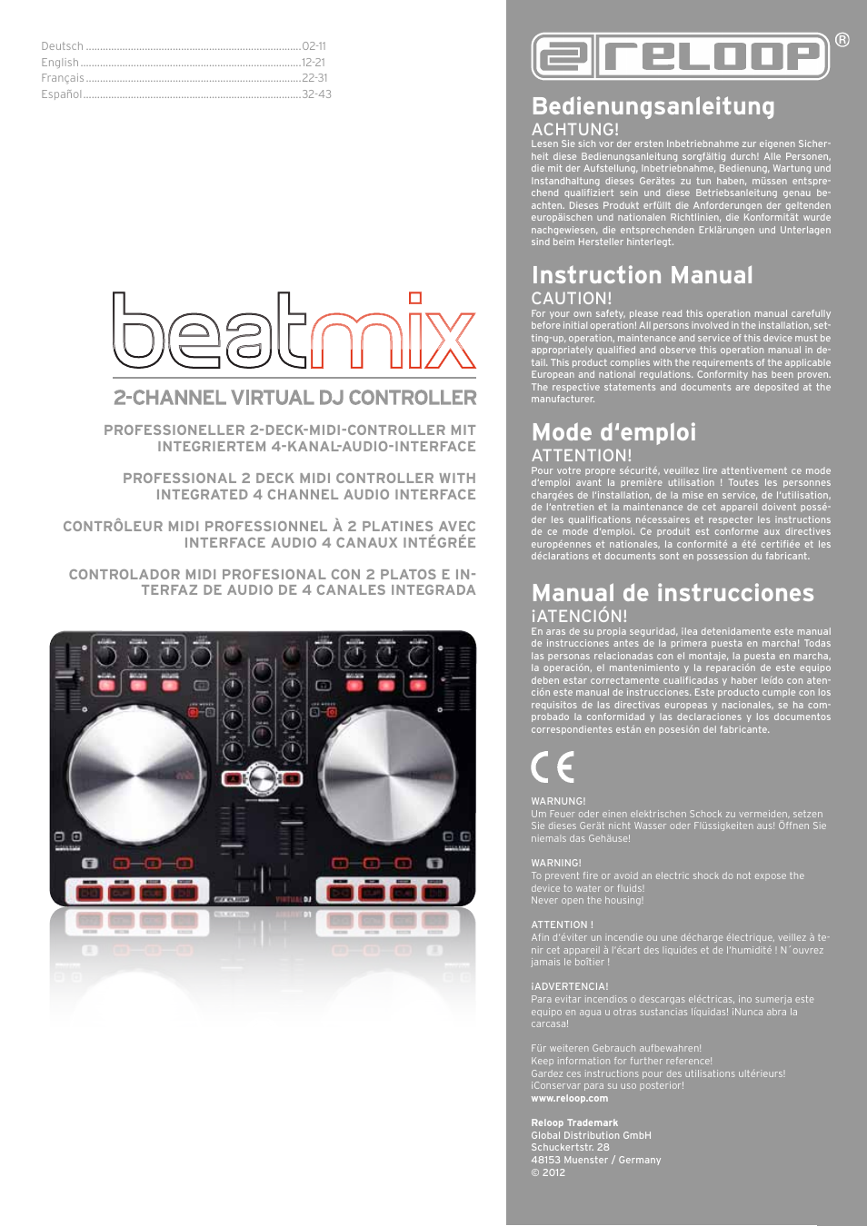 Reloop BEATMIX User Manual | 44 pages
