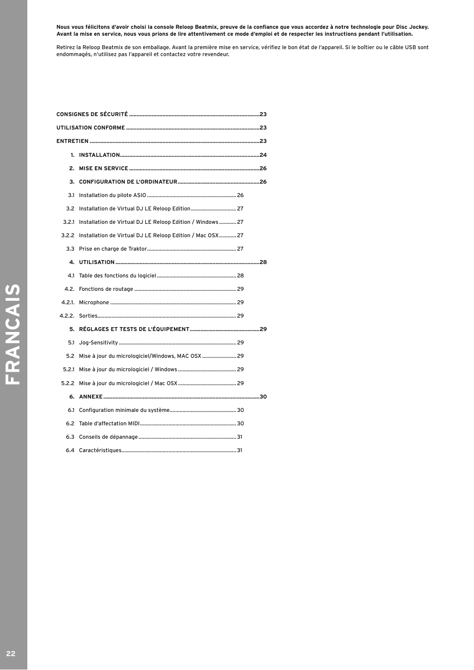 Fr anc ais | Reloop BEATMIX User Manual | Page 22 / 44
