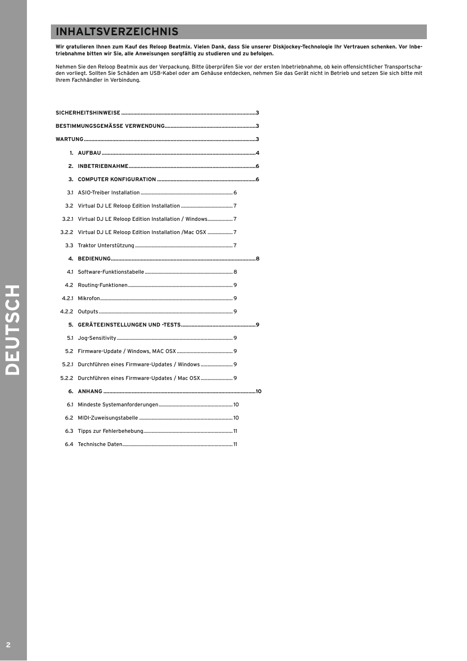 Reloop BEATMIX LTD. User Manual | Page 2 / 44