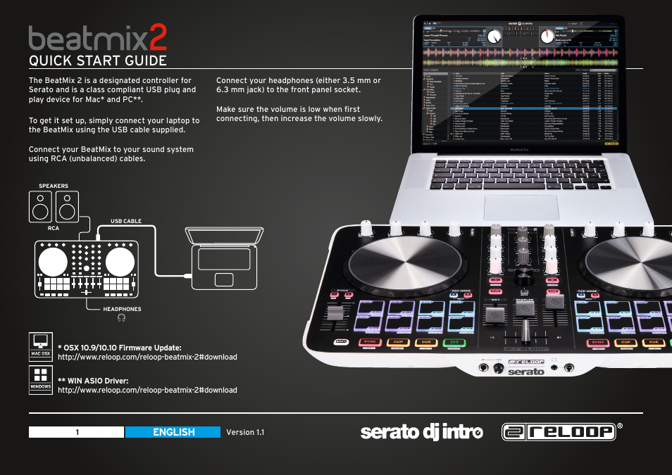 Reloop BEATMIX 2 - Quickstart Guide User Manual | 20 pages