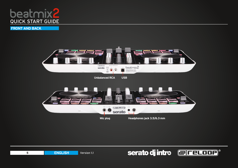 Quick start guide | Reloop BEATMIX 2 - Quickstart Guide User Manual | Page 5 / 20
