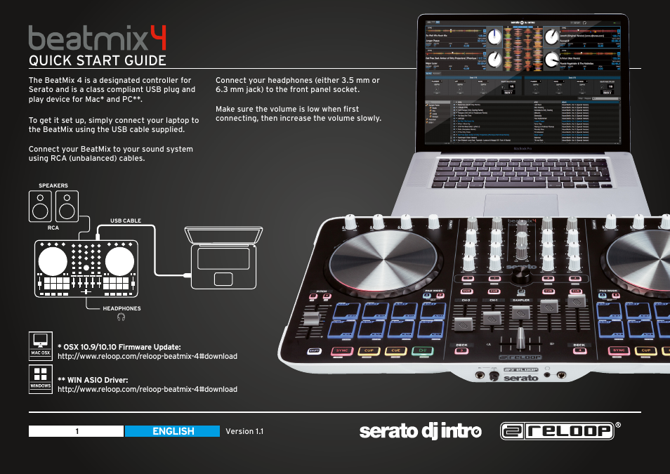 Reloop BEATMIX 4 - Quickstart Guide User Manual | 20 pages