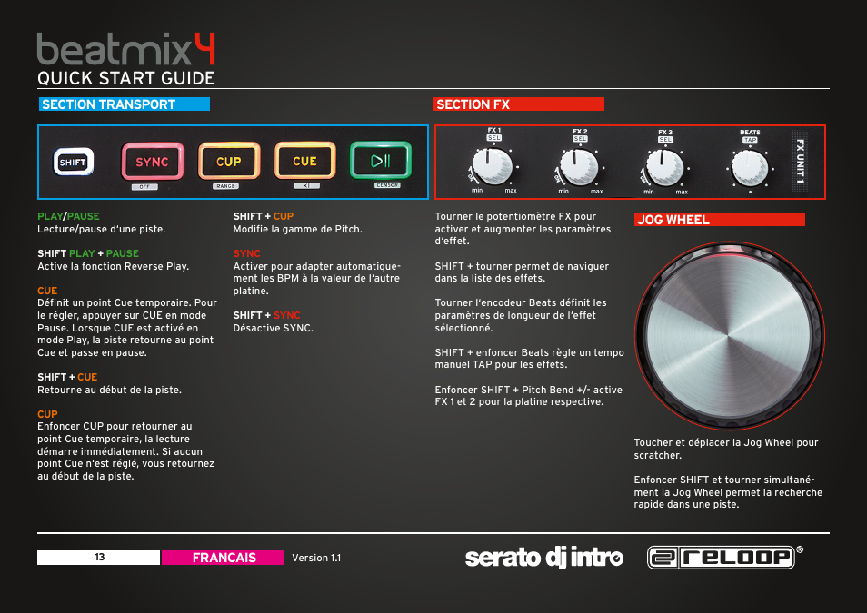 Quick start guide | Reloop BEATMIX 4 - Quickstart Guide User Manual | Page 13 / 20