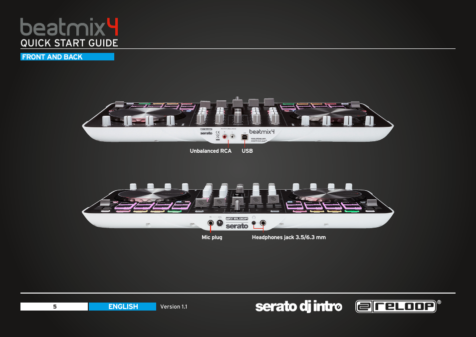 Quick start guide | Reloop BEATMIX 4 - Quickstart Guide User Manual | Page 5 / 20