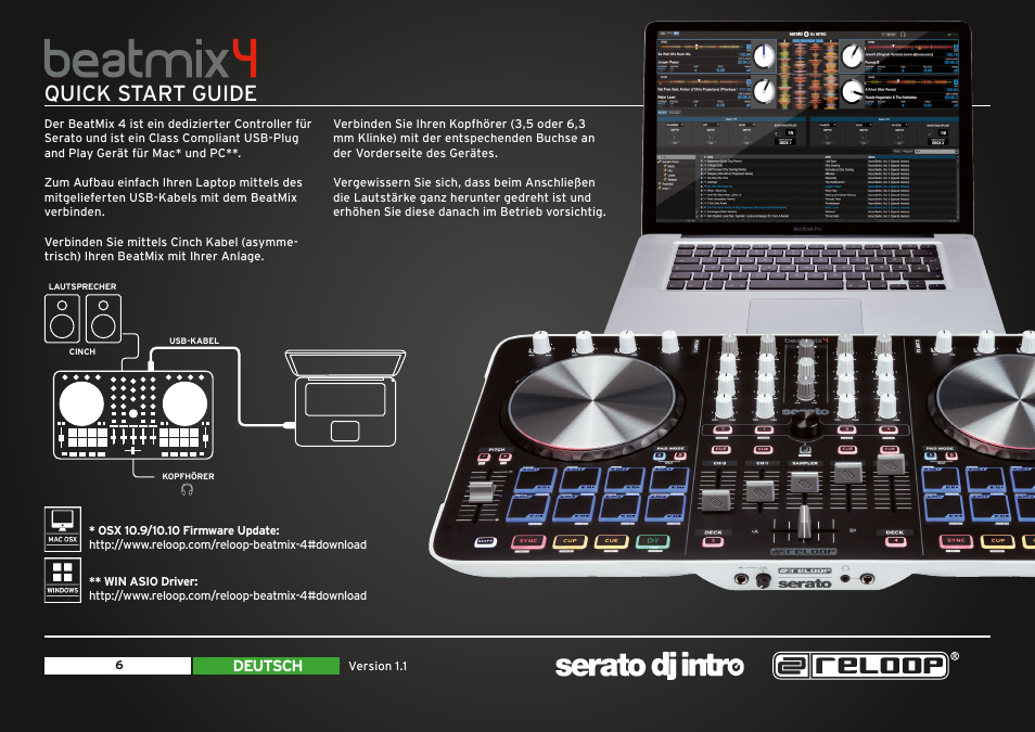 Quick start guide | Reloop BEATMIX 4 - Quickstart Guide User Manual | Page 6 / 20