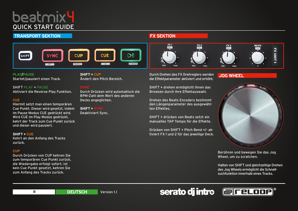 Quick start guide | Reloop BEATMIX 4 - Quickstart Guide User Manual | Page 8 / 20