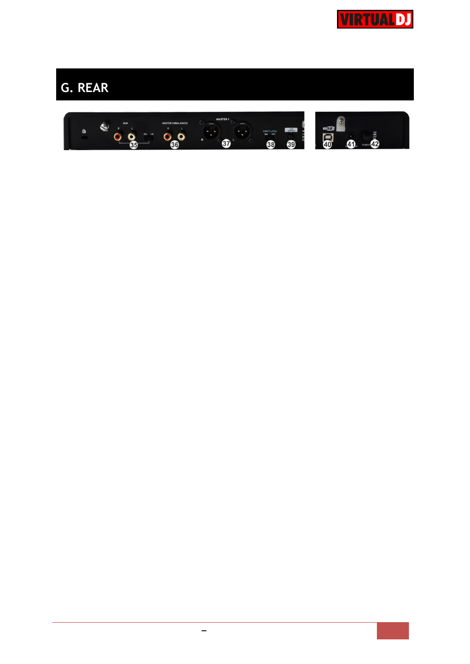 G. rear | Reloop BEATPAD - VirtualDJ 8 Operation Guide User Manual | Page 12 / 14