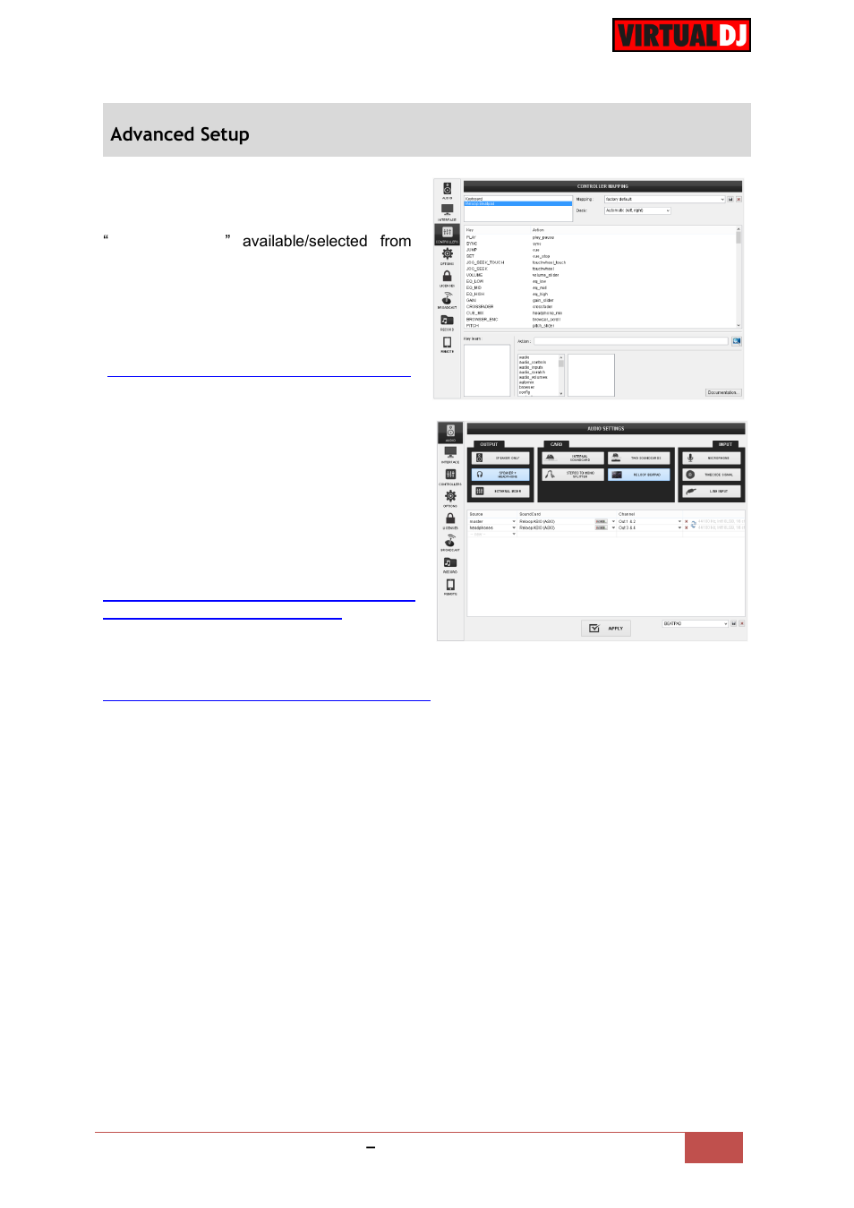 Advanced setup | Reloop BEATPAD - VirtualDJ 8 Operation Guide User Manual | Page 4 / 14