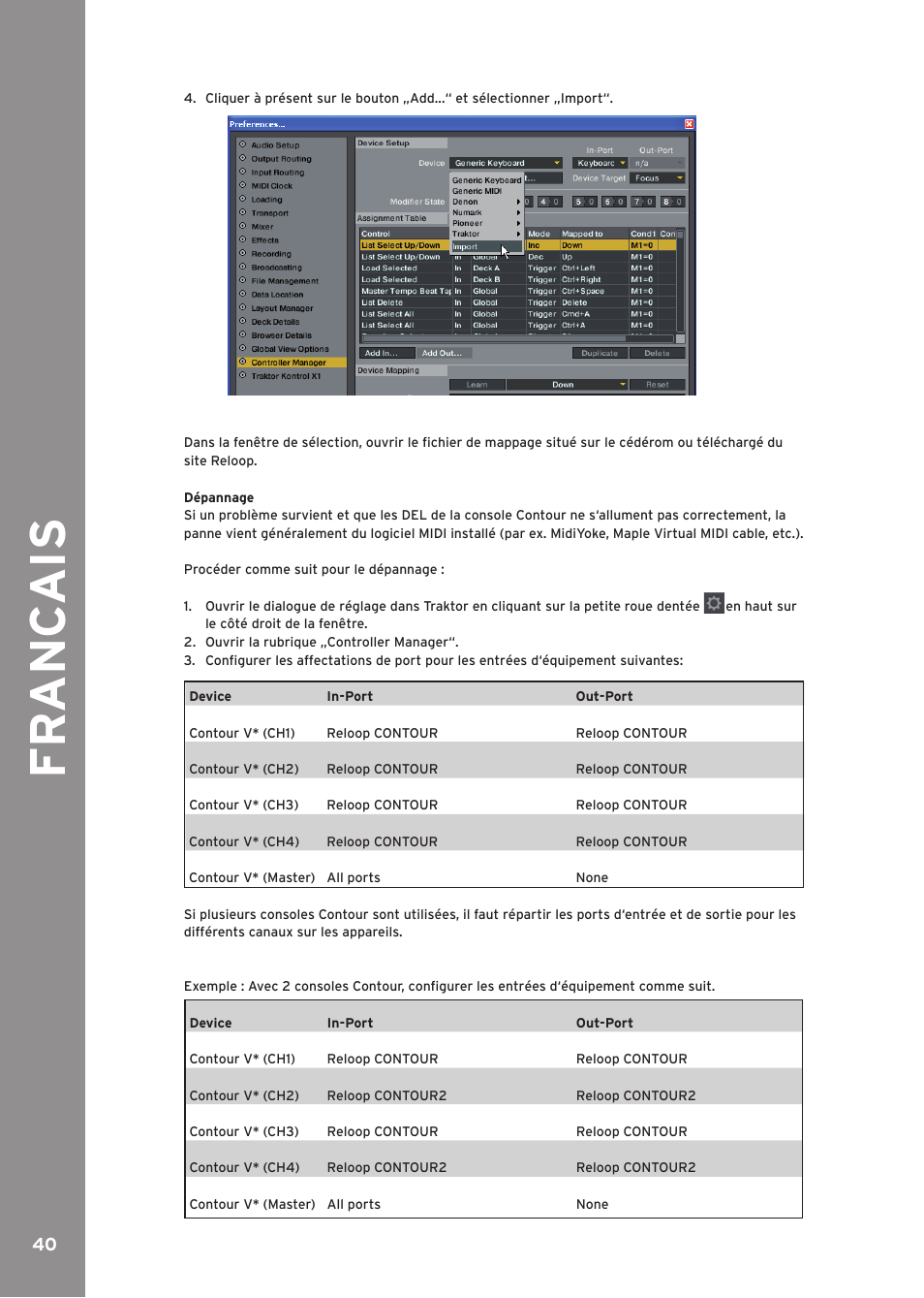 Fr anc ai s | Reloop CONTOUR CONTROLLER EDITION User Manual | Page 40 / 52