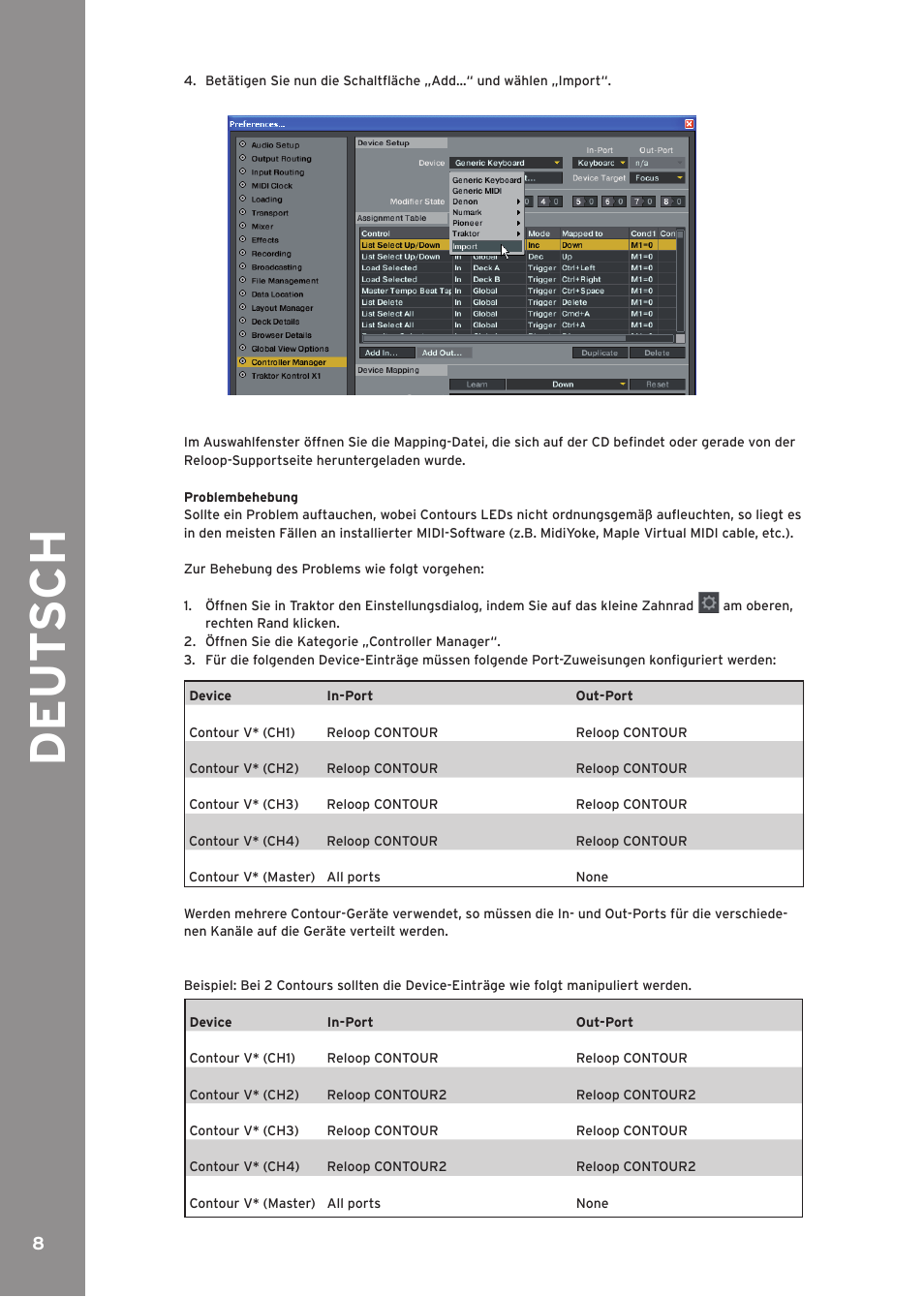 De ut s c h | Reloop CONTOUR CONTROLLER EDITION User Manual | Page 8 / 52