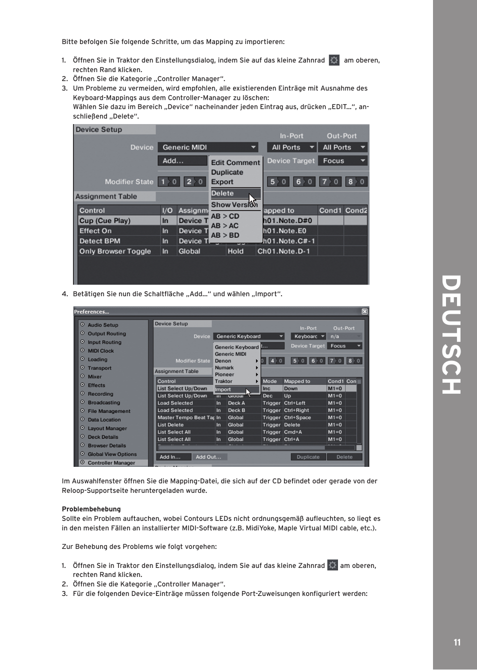 De ut s c h | Reloop CONTOUR INTERFACE EDITION User Manual | Page 11 / 64