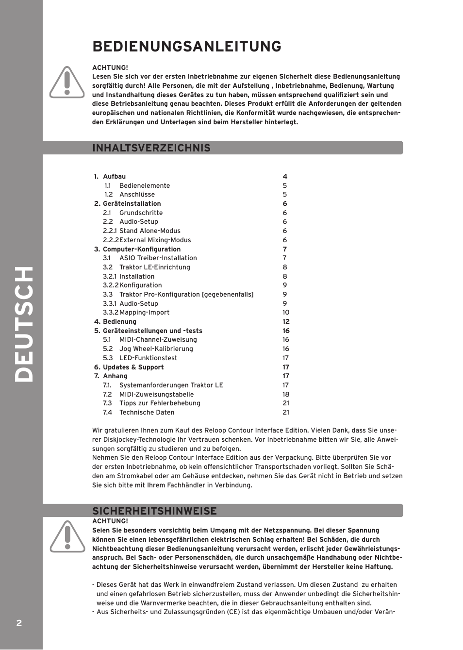 Reloop CONTOUR INTERFACE EDITION User Manual | Page 2 / 64