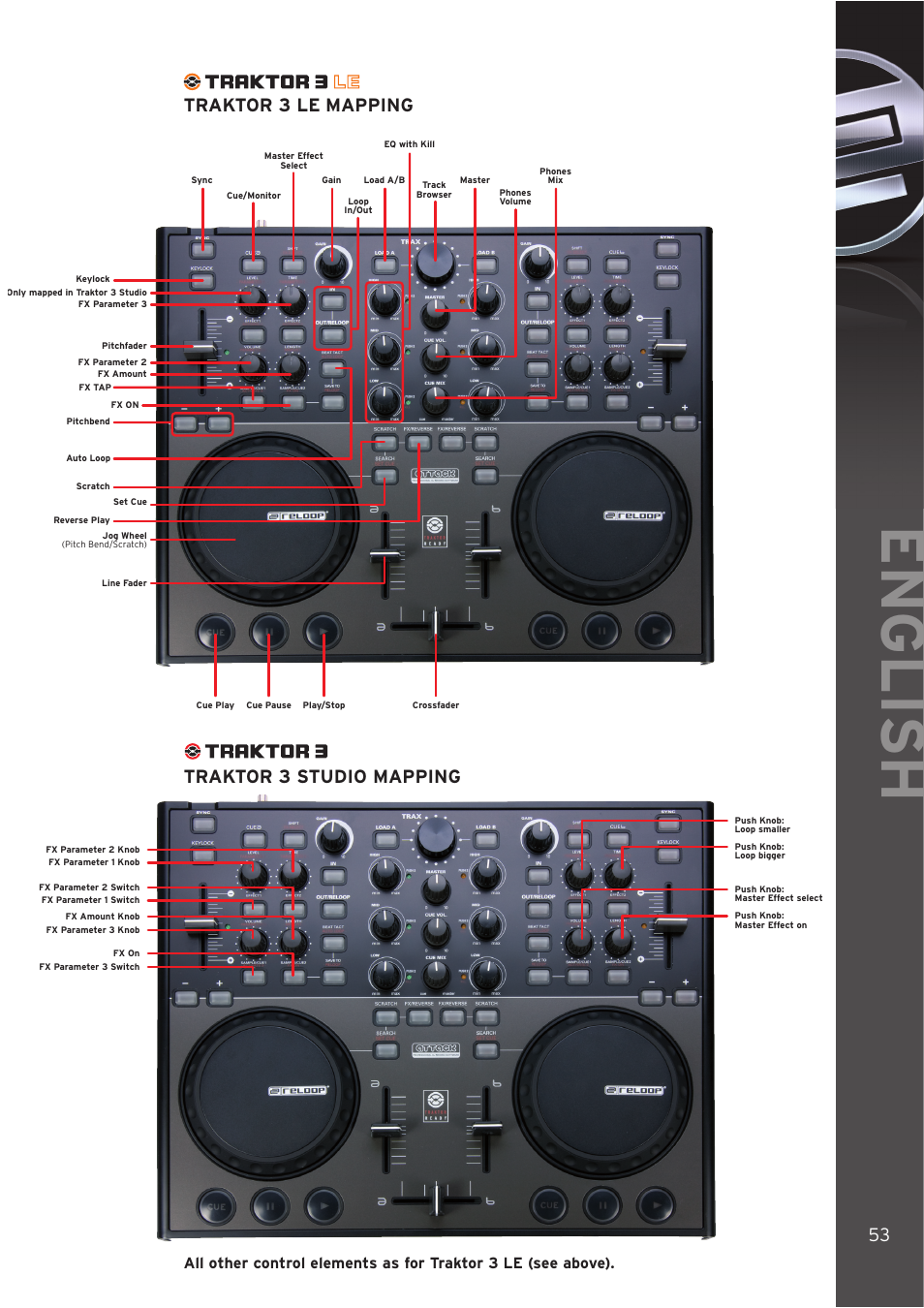 English, Traktor 3 le mapping traktor 3 studio mapping | Reloop DIGITAL JOCKEY User Manual | Page 53 / 80