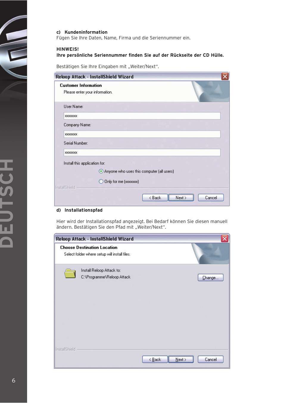 Deut sch | Reloop DIGITAL JOCKEY User Manual | Page 6 / 80