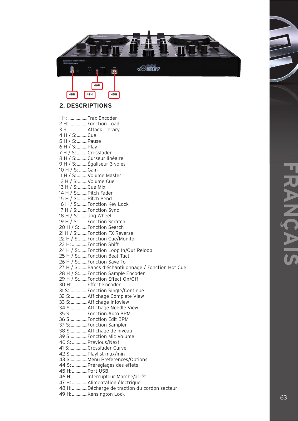 Fr ançais | Reloop DIGITAL JOCKEY User Manual | Page 63 / 80