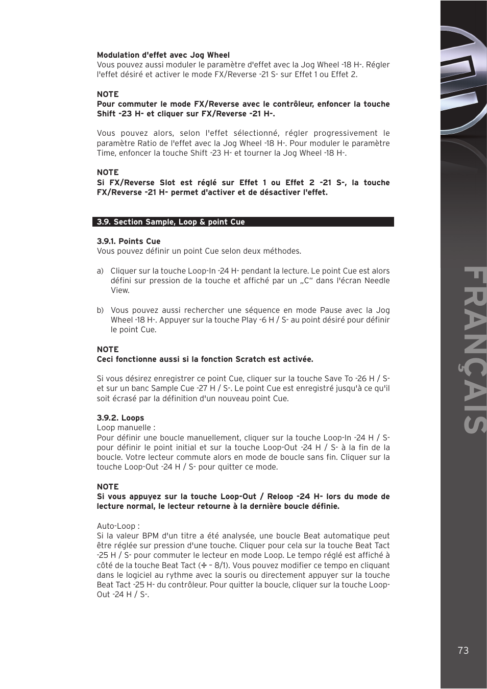 Fr ançais | Reloop DIGITAL JOCKEY User Manual | Page 73 / 80