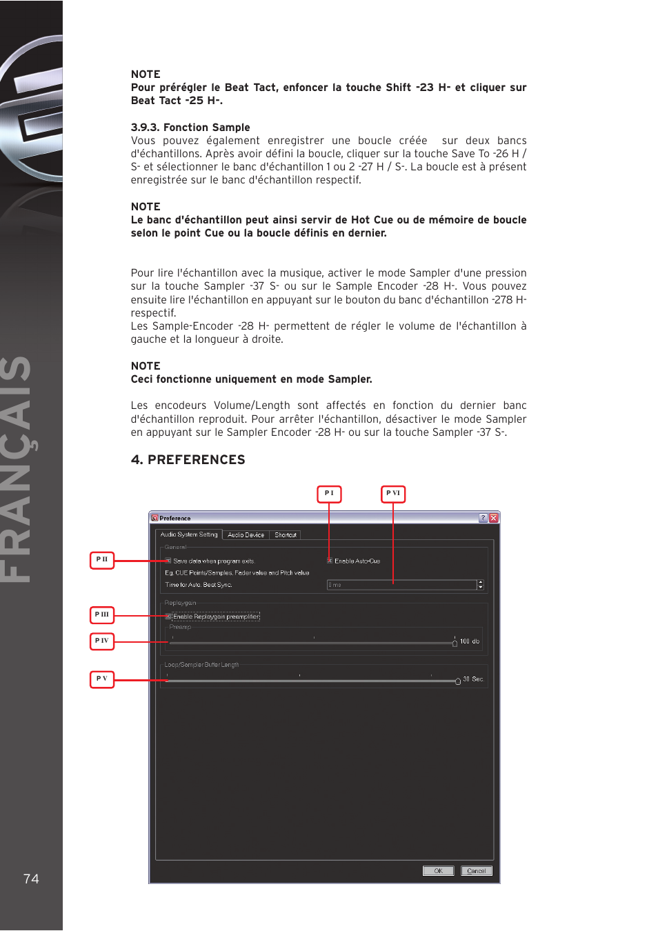 Fr ançais | Reloop DIGITAL JOCKEY User Manual | Page 74 / 80