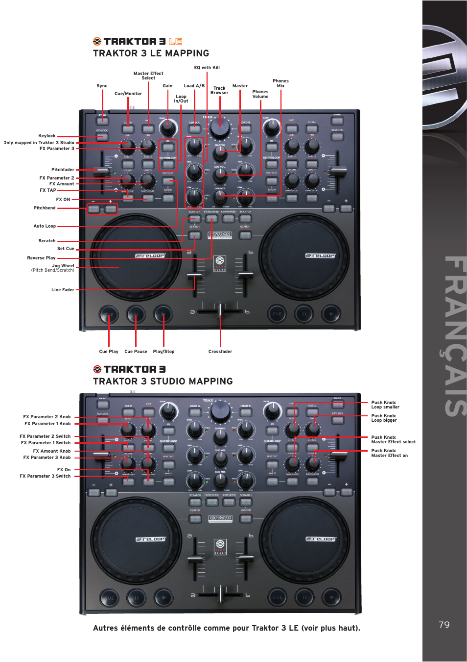 Fr ançais, Traktor 3 le mapping traktor 3 studio mapping | Reloop DIGITAL JOCKEY User Manual | Page 79 / 80