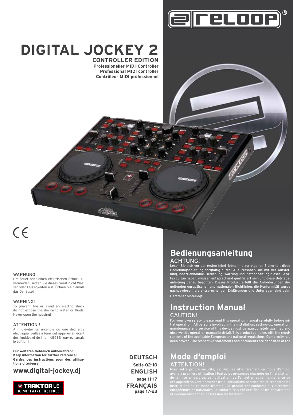 Reloop DIGITAL JOCKEY 2 CONTROLLER EDITION User Manual | 24 pages