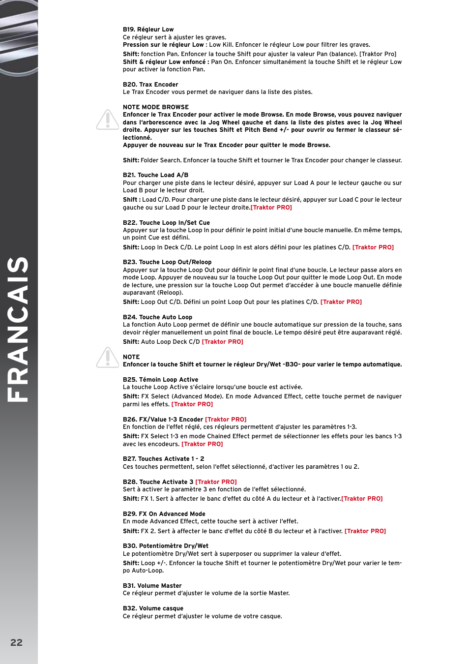 Fr anc ais | Reloop DIGITAL JOCKEY 2 CONTROLLER EDITION User Manual | Page 22 / 24