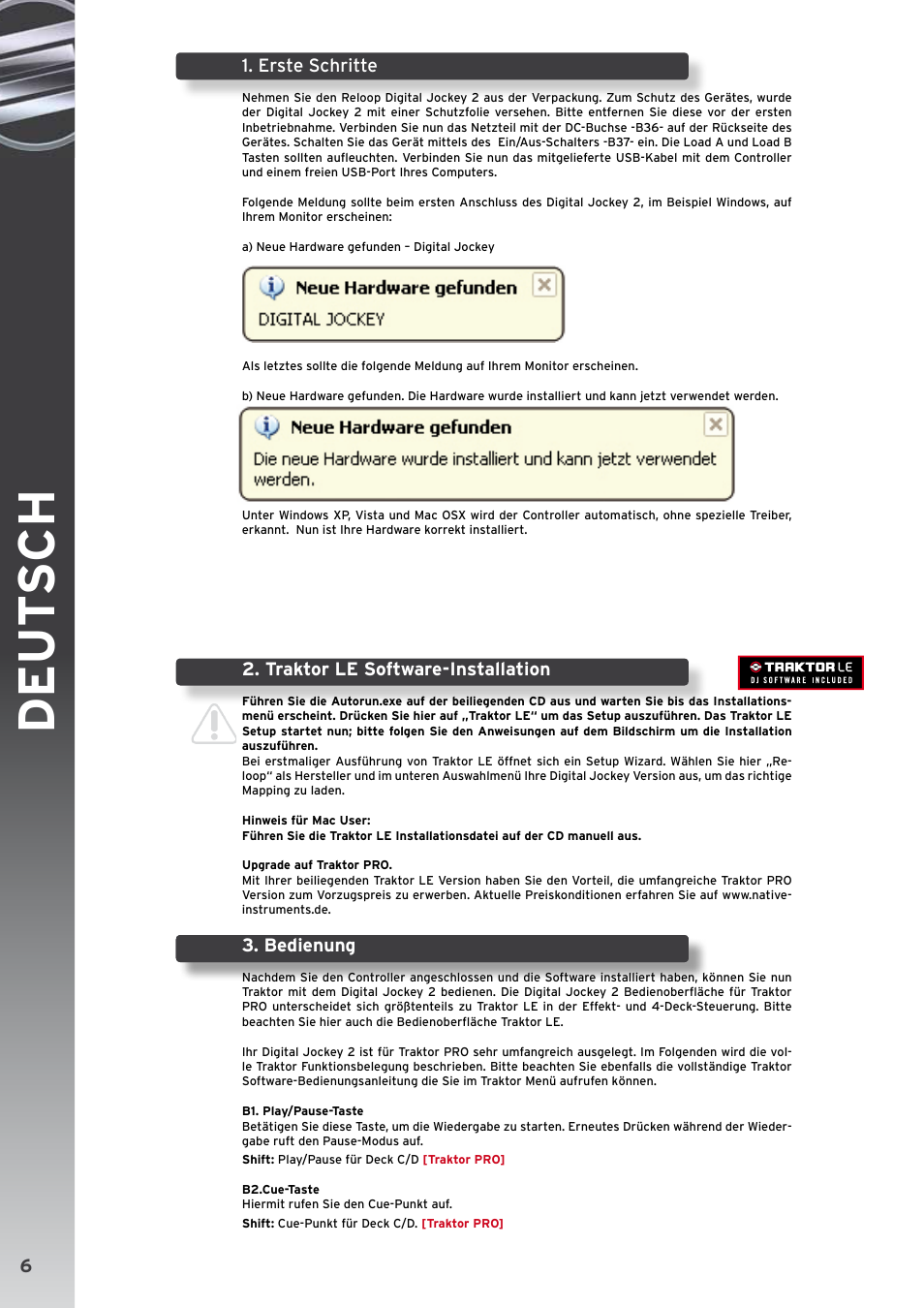 De ut s ch | Reloop DIGITAL JOCKEY 2 CONTROLLER EDITION User Manual | Page 6 / 24