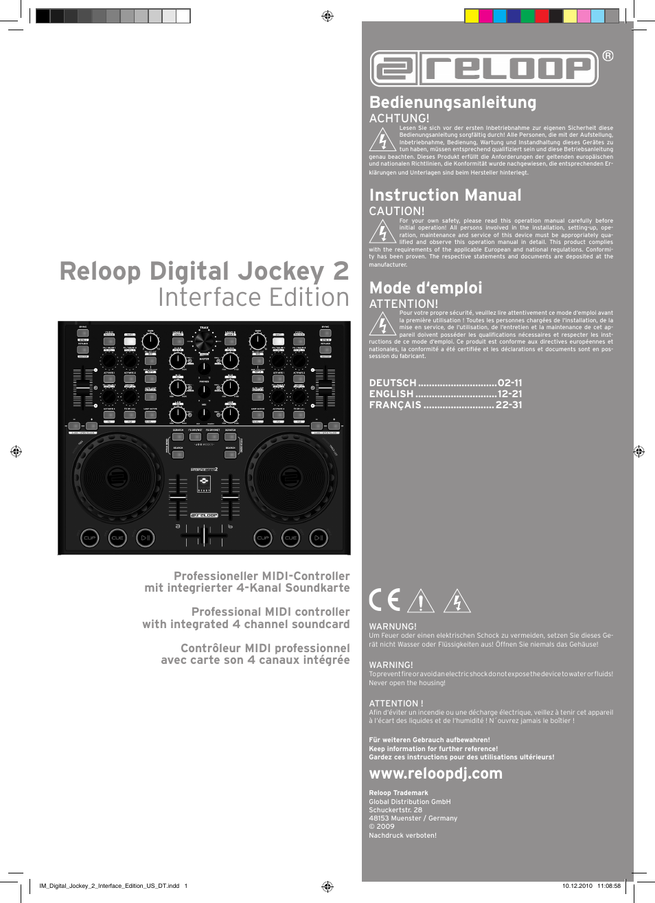 Reloop DIGITAL JOCKEY 2 IE User Manual | 32 pages