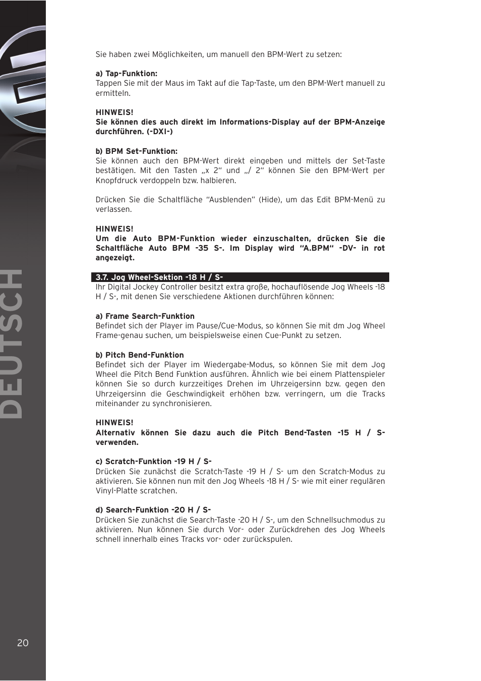 Deut sch | Reloop DIGITAL JOCKEY INTERFACE EDITION User Manual | Page 20 / 86
