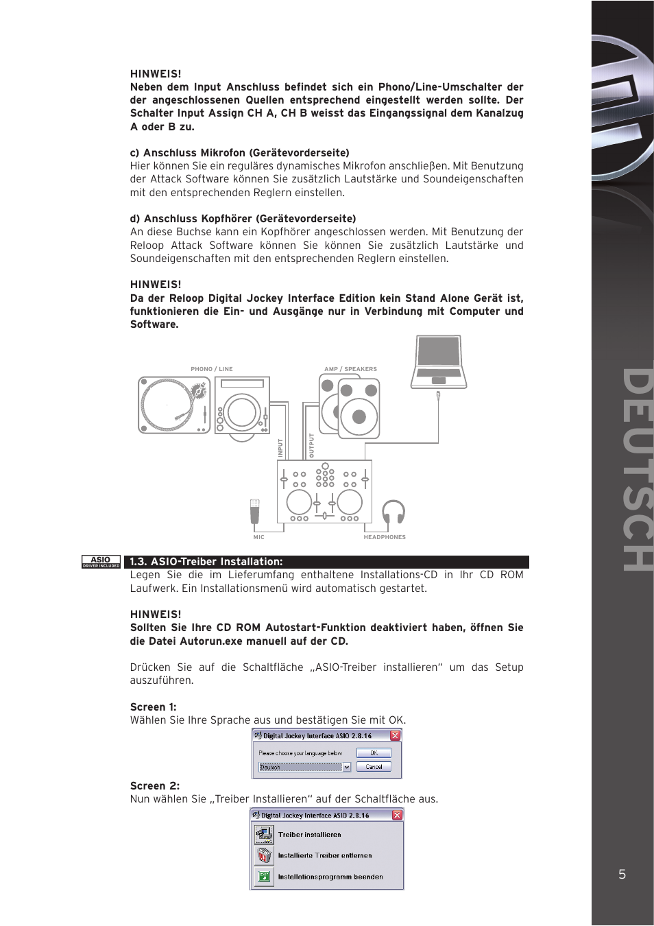 Deut sch | Reloop DIGITAL JOCKEY INTERFACE EDITION User Manual | Page 5 / 86