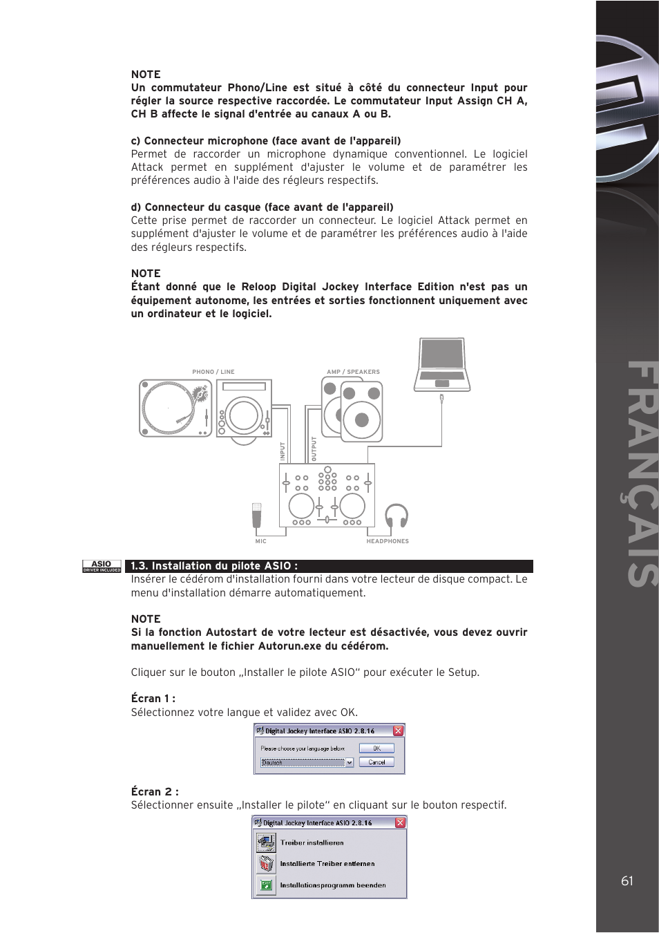 Fr ançais | Reloop DIGITAL JOCKEY INTERFACE EDITION User Manual | Page 61 / 86