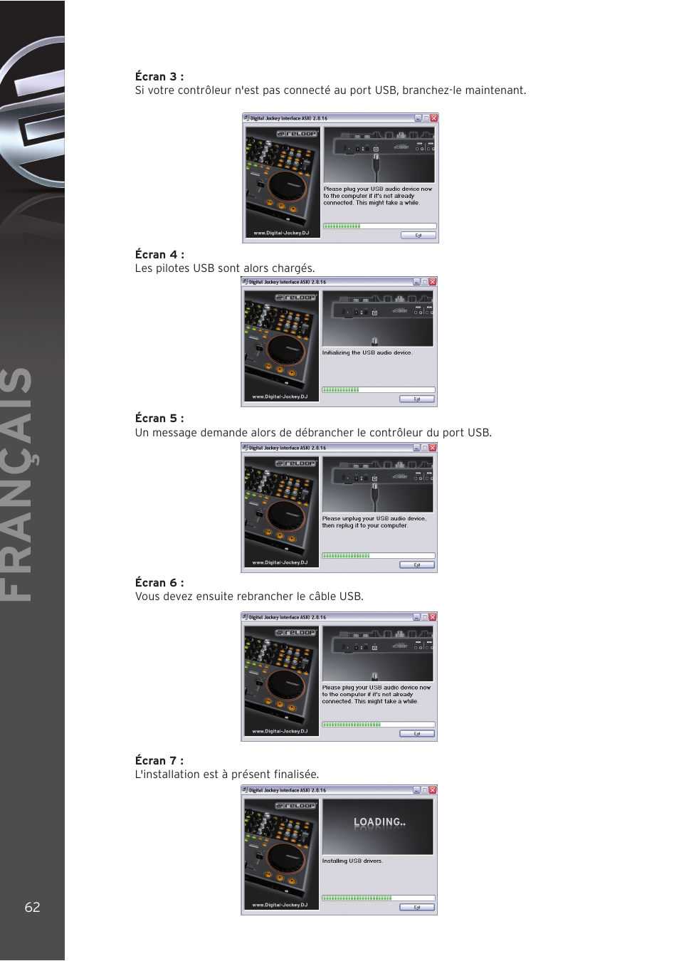 Fr ançais | Reloop DIGITAL JOCKEY INTERFACE EDITION User Manual | Page 62 / 86