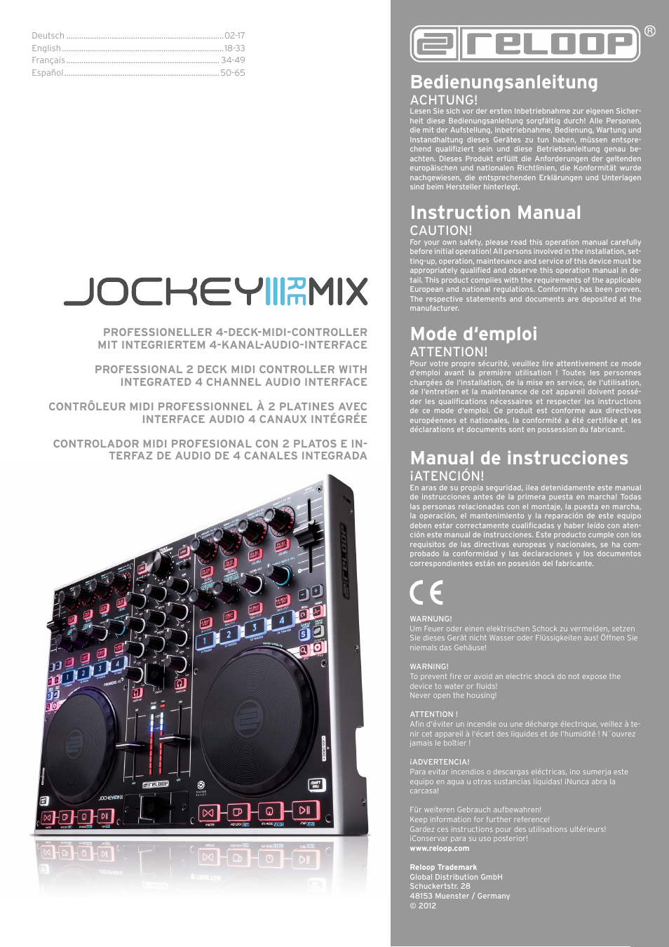 Reloop JOCKEY 3 REMIX User Manual | 68 pages