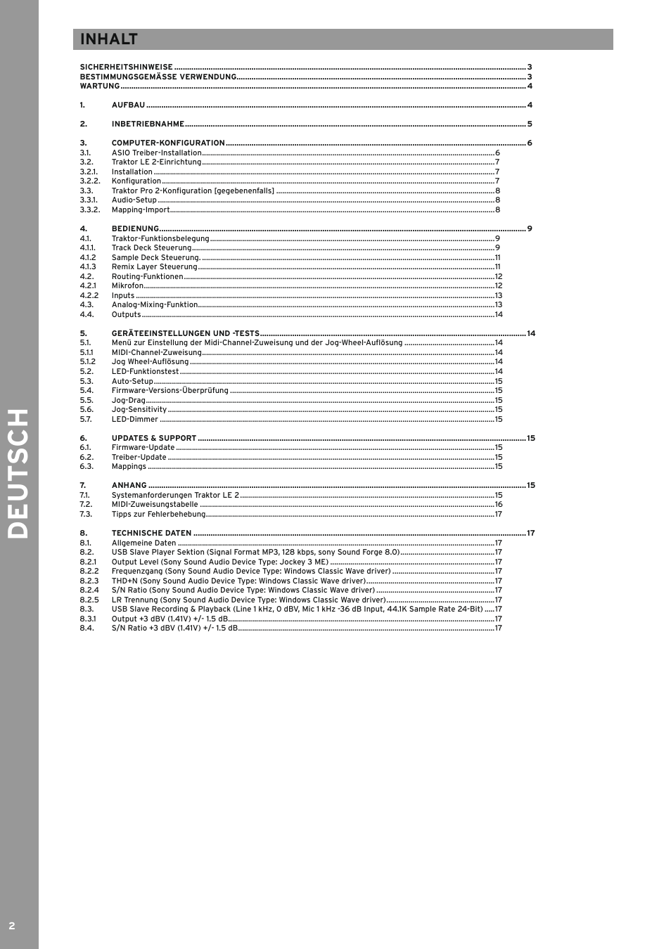 De ut s ch, Inhalt | Reloop JOCKEY 3 REMIX User Manual | Page 2 / 68