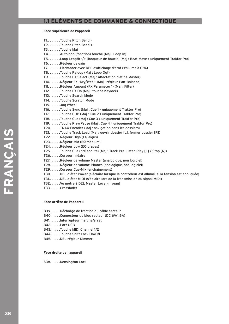 Fr ançais | Reloop MIXAGE CE LTD. User Manual | Page 39 / 53