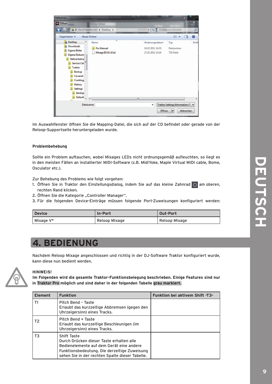 Bedienung, De ut s ch | Reloop MIXAGE CE LTD. User Manual | Page 9 / 53