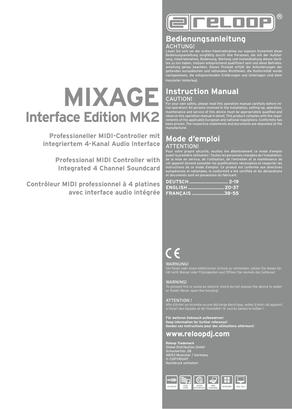 Reloop MIXAGE IE MK2 User Manual | 56 pages