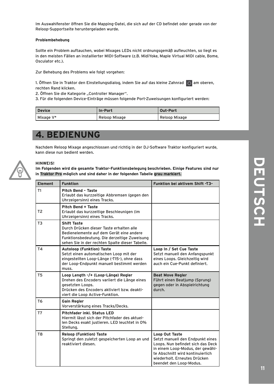 Bedienung | Reloop MIXAGE IE MK2 User Manual | Page 11 / 56