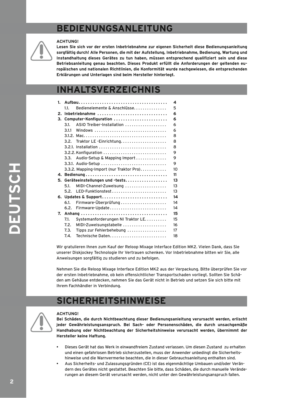 Reloop MIXAGE IE MK2 User Manual | Page 2 / 56