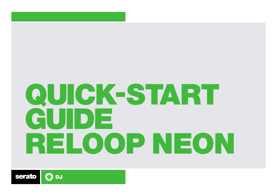 Reloop NEON - Serato Quickstart Guide User Manual | 8 pages