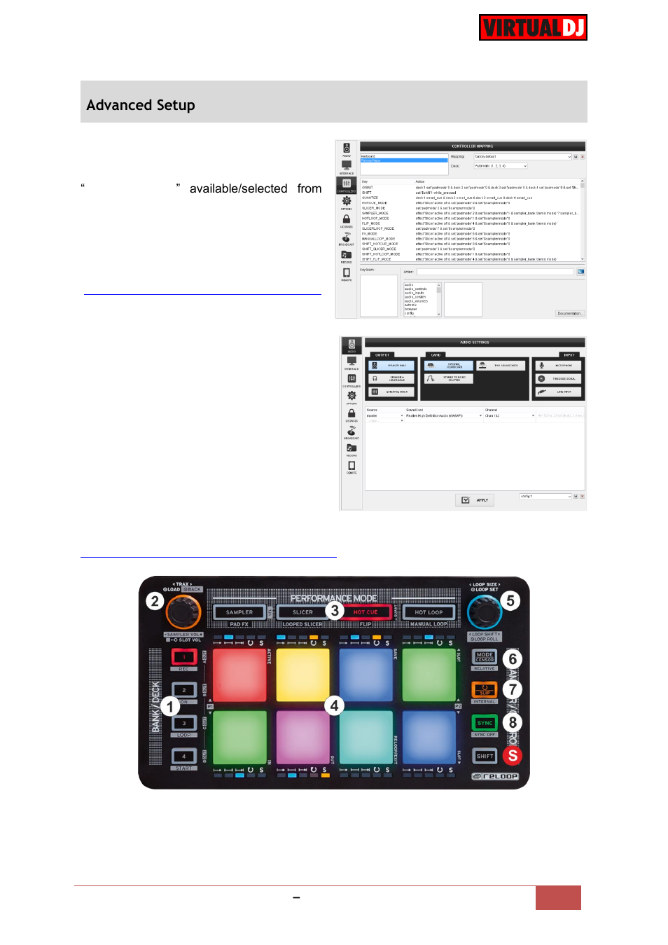 Advanced setup | Reloop NEON - VirtualDJ 8 Operation Guide User Manual | Page 4 / 12