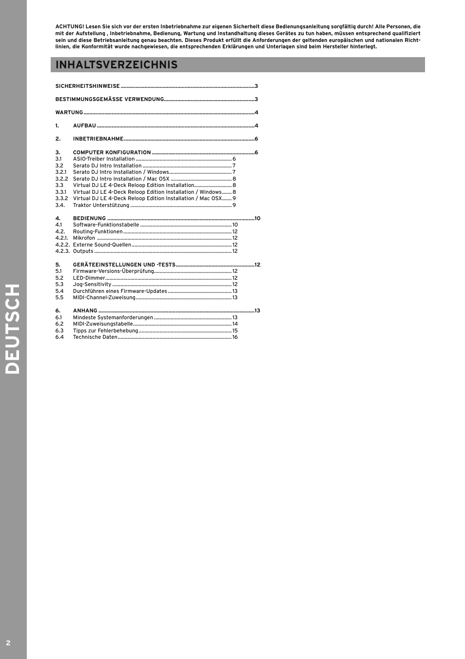 Reloop TERMINAL MIX 4 - Instruction Manual User Manual | Page 2 / 68