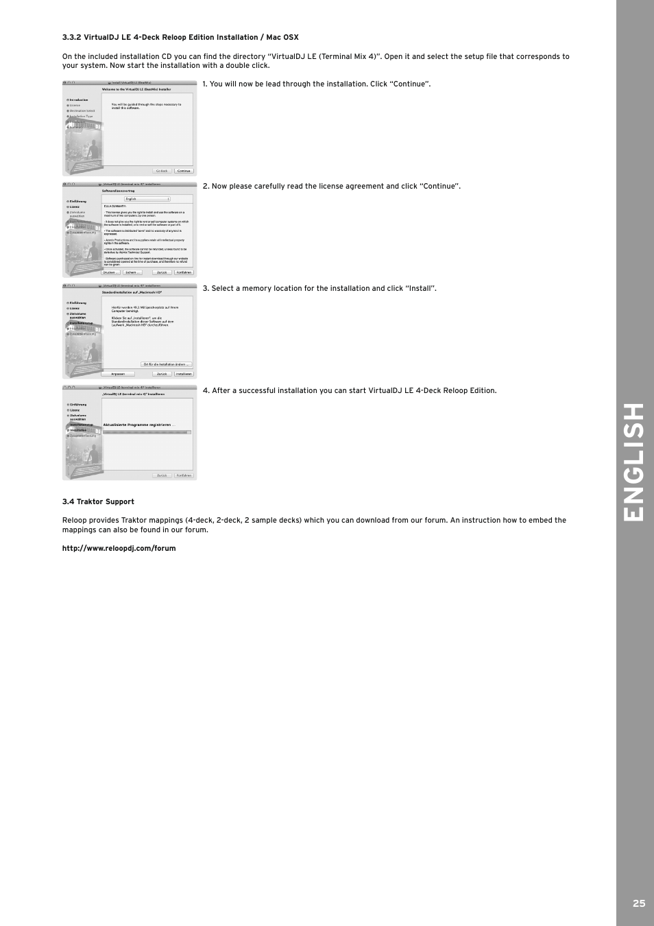 4 traktor support, Traktor support, English | Reloop TERMINAL MIX 4 - Instruction Manual User Manual | Page 25 / 68